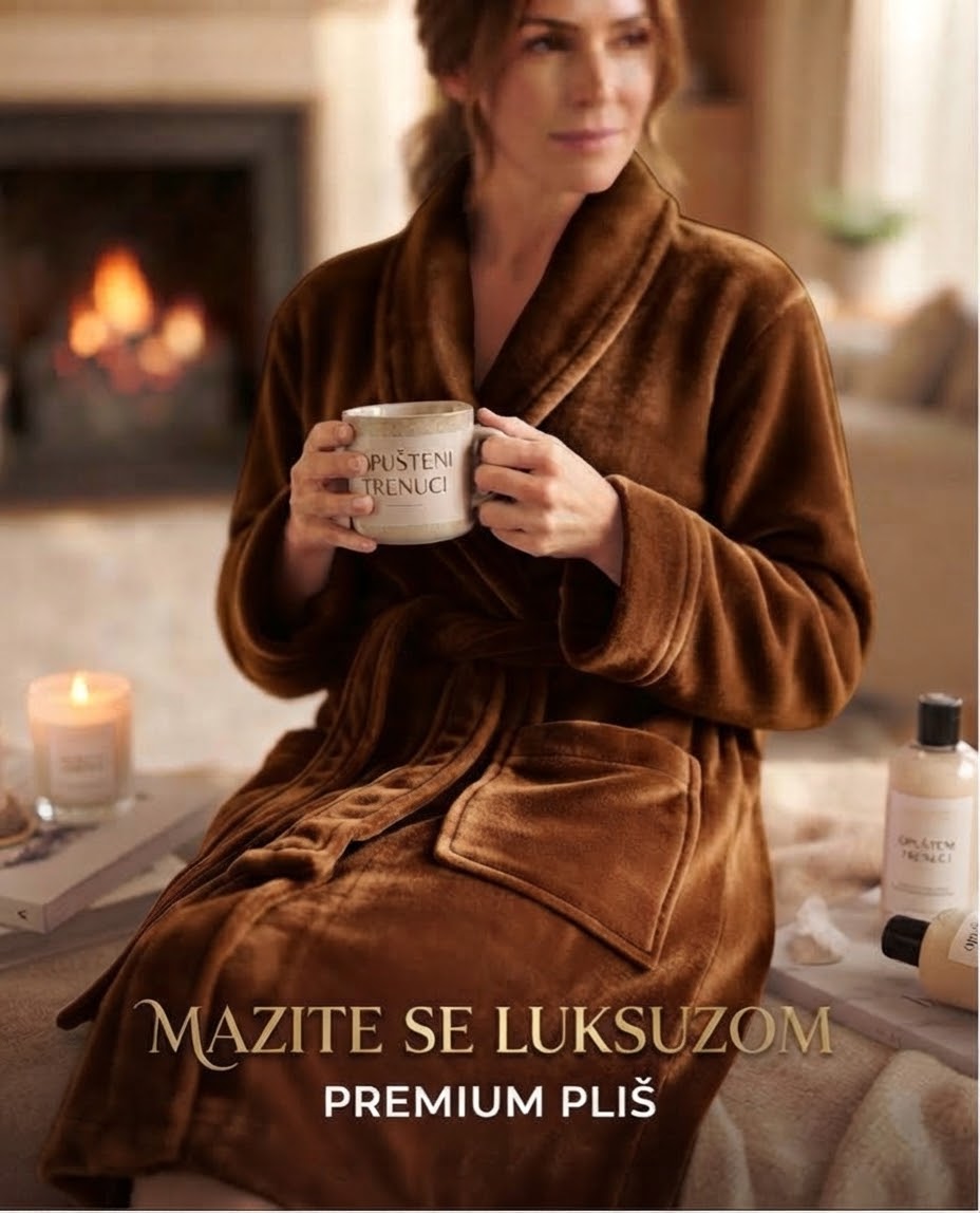 Premium plišani bade mantil