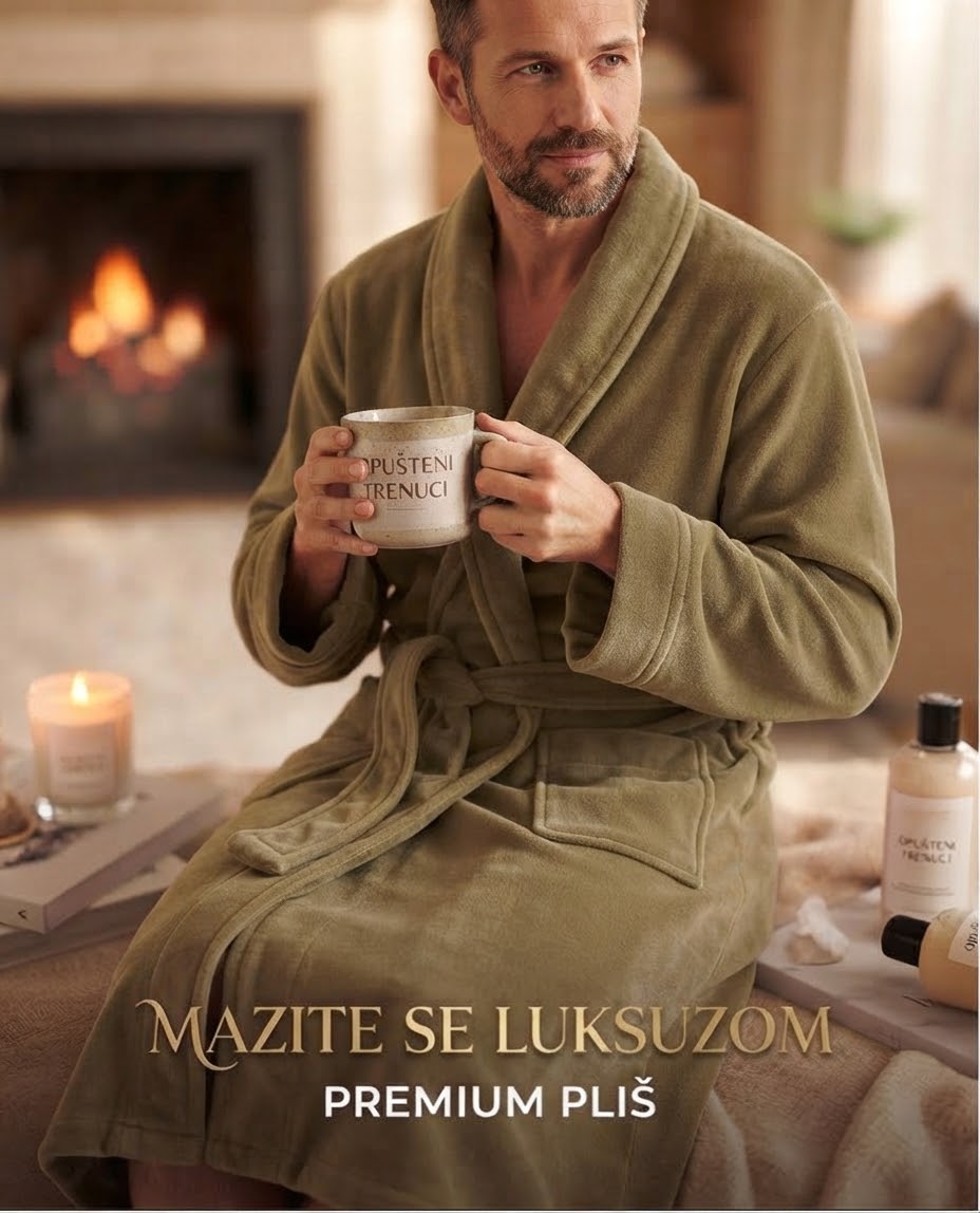 Premium plišani bade mantil