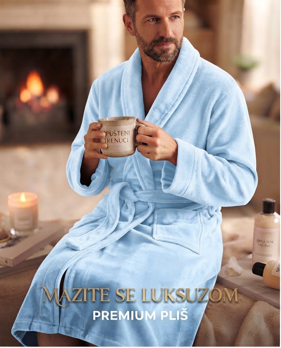 Premium plišani bade mantil