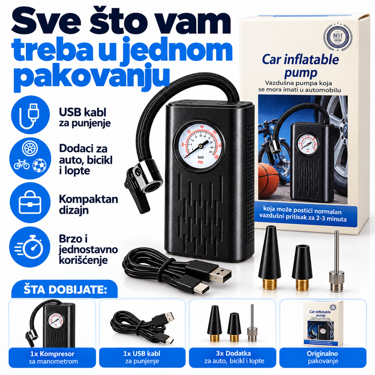 Standardni kompresor sa nastavcima