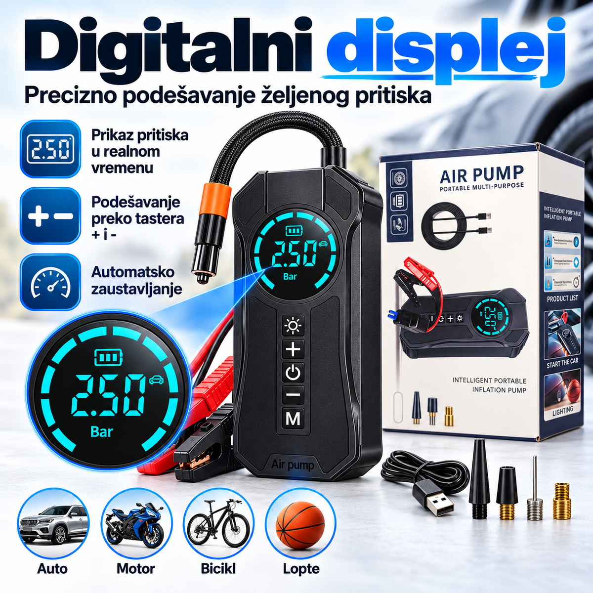 Digitalni displej i podešavanje pritiska