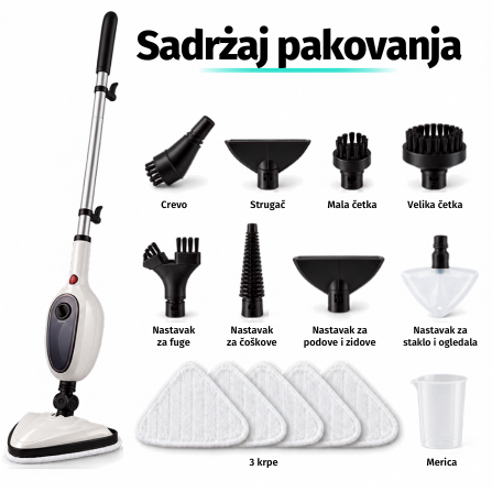 Sadržaj pakovanja mopa na paru sa 3 krpe