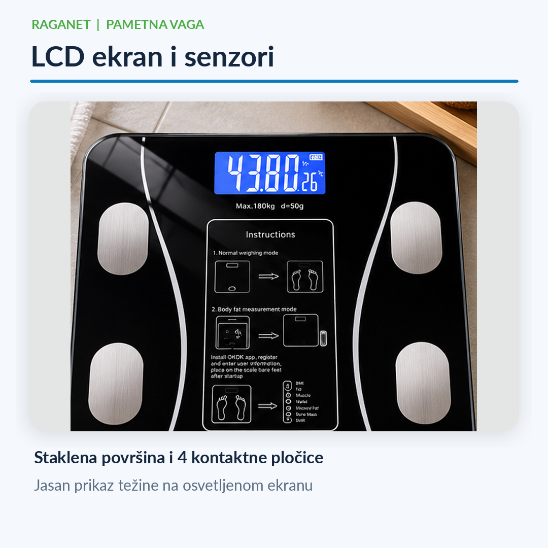RAGANET vaga – LCD ekran i senzori