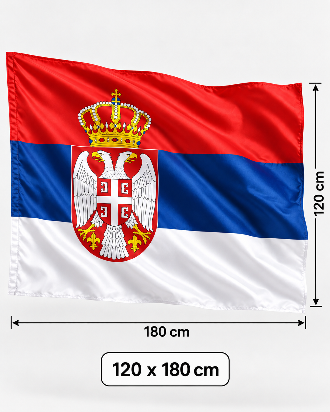 Zastava Srbije dimenzije 120 x 180 cm